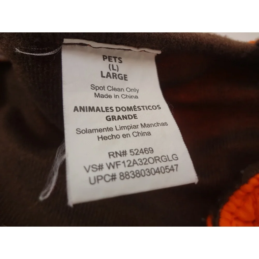 Pets‎ Quilted Dog Jacket Large Orange Reflective Lined Vest
